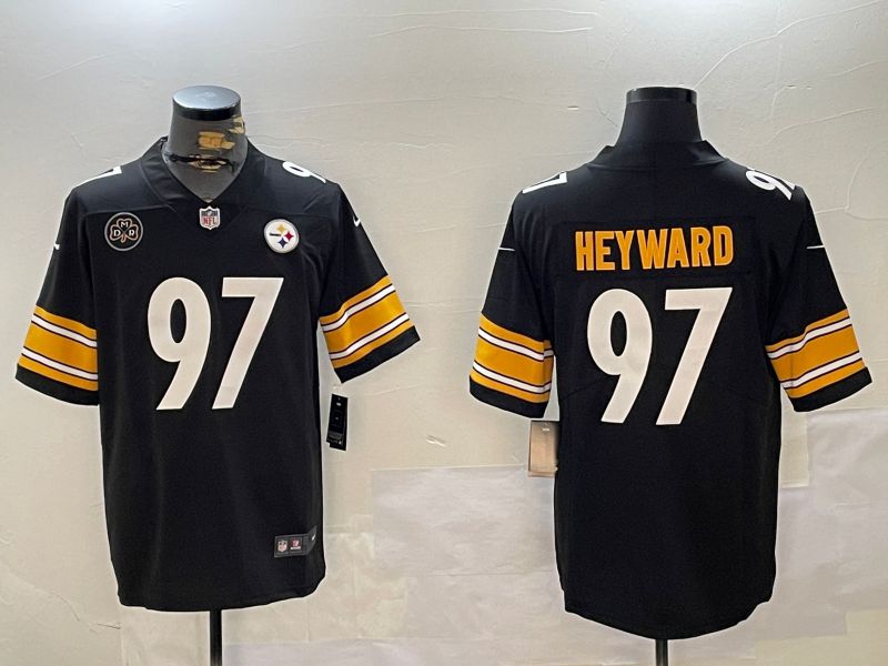 Men Pittsburgh Steelers #97 Heyward Black 2024 Nike Limited NFL Jersey style 6